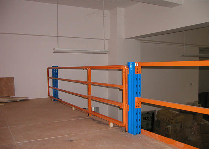 2 Ebenen Kaltwalzen Industrie Stahl Lagerregale Plattform Orange / Blau Farbe