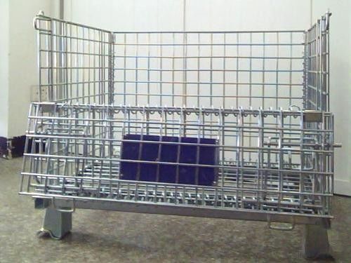 Galvanisierte Drahtnetze Palettenkäfig Klappbare Stapelbare Klappbare Palettenkäfige