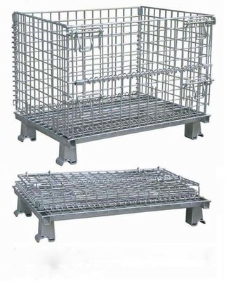 Bewegliche Klappdrahtbehälter, Stahldrahtkäfig mit galvanisierter Oberflächenbehandlung