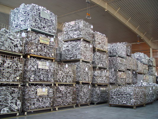 Galvanisierte bewegliche Metalldrahtkäfige, Drahtnetzlagerbehälter