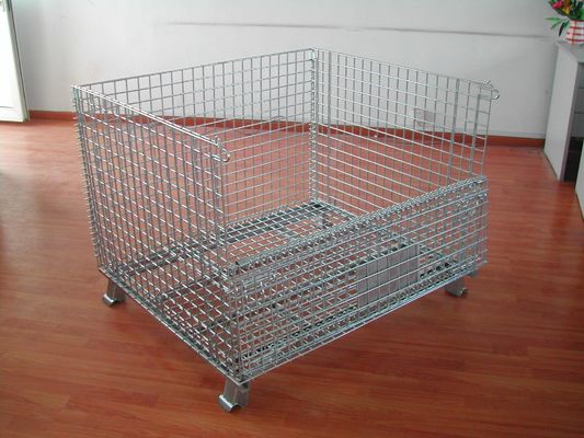 Edelstahldrahtnetz Käfig Klappbare zusammenklappbare Drahtnetzbehälter Schwerlast