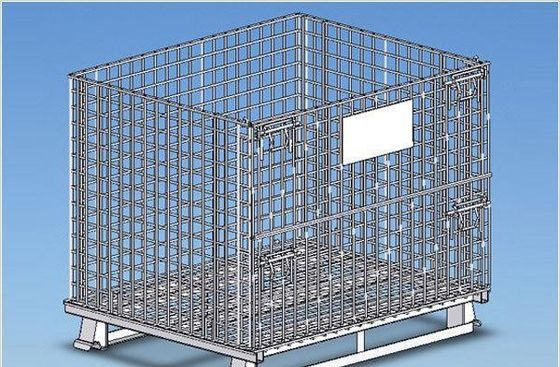 Galvanisierte bewegliche Metalldrahtkäfige, Drahtnetzlagerbehälter