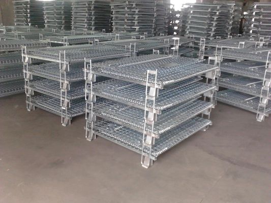 Bewegliche Stackbare Stahldrahtnetzkäfig mit verzinkter Oberflächenbehandlung