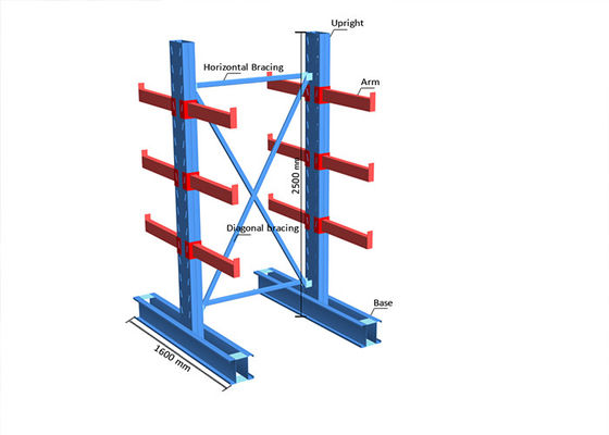 Mehrstufige Cantilever-Palettenregale aus Kohlenstoffstahl mit hoher Ladekapazität für Industriezwecke