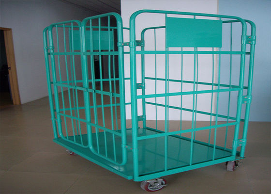 Klappbare Stackbare Drahtnetz-Lagerkäfige, Rollkäfig-Trolley für den Transport