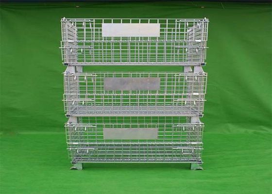 Bewegliche Stackbare Stahldrahtnetzkäfig mit verzinkter Oberflächenbehandlung