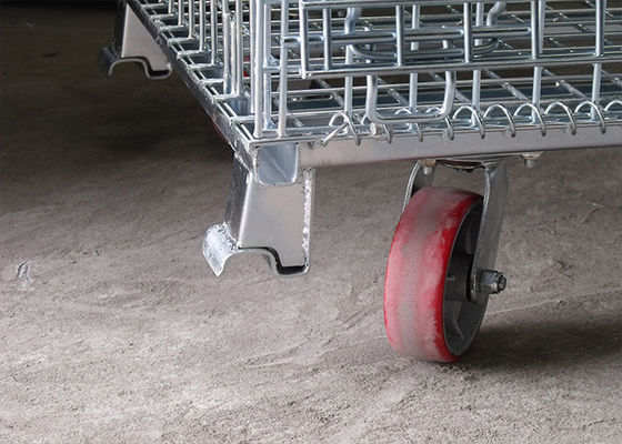 Klappbare, zusammenklappbare Drahtnetzkäfigplatten mit Vordertür / 4 Rollen