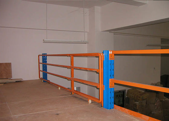 2 Ebenen Kaltwalzen Industrie Stahl Lagerregale Plattform Orange / Blau Farbe