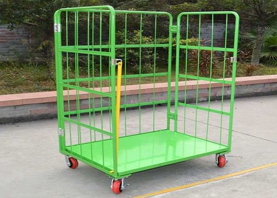 Klappbare Stackbare Drahtnetz-Lagerkäfige, Rollkäfig-Trolley für den Transport