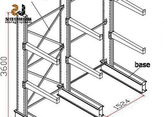 Mehrstufige Cantilever-Palettenregale gegen Korrosion für Rohrlager