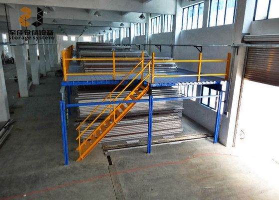 Blau und Gelb 2-Schicht Mezzanine Boden Treppen Epoxy-Pulver beschichtet